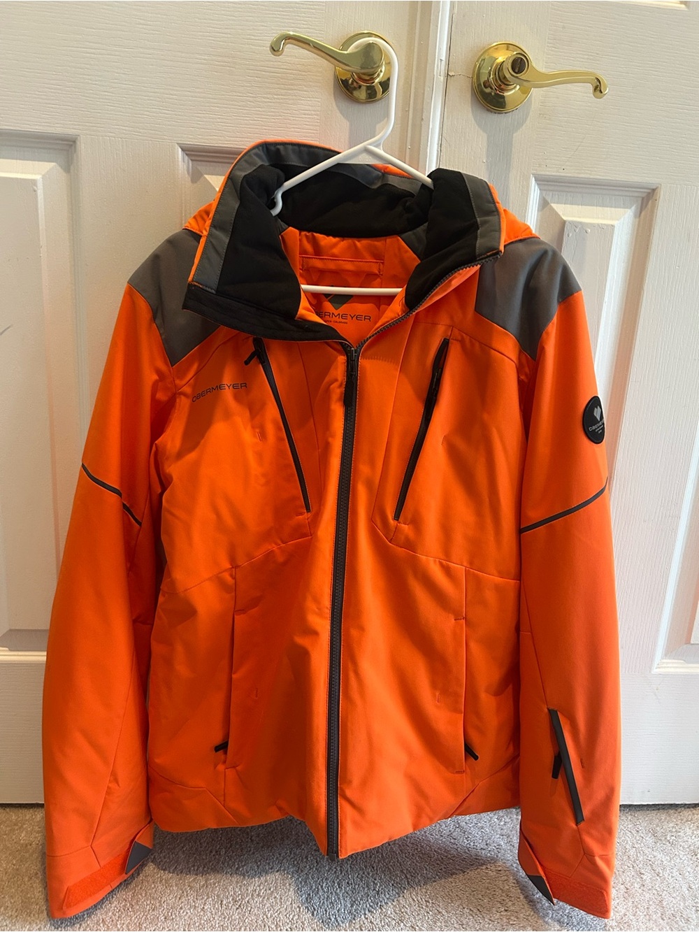 Obermeyer Orange Ski Jacket with Gray Accents